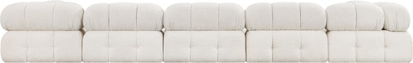 Ames Cream Boucle Fabric Modular Sectional 611Cream-Sec7A Meridian Furniture
