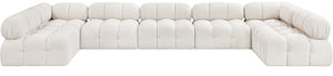 Ames Cream Boucle Fabric Modular Sectional 611Cream-Sec7A Meridian Furniture