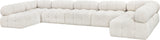 Ames Cream Boucle Fabric Modular Sectional 611Cream-Sec7A Meridian Furniture