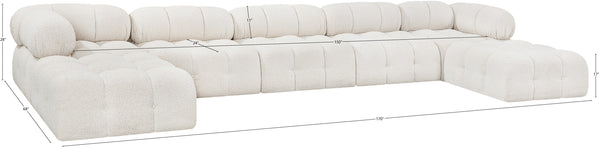 Ames Cream Boucle Fabric Modular Sectional 611Cream-Sec7B Meridian Furniture