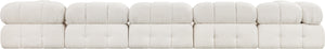 Ames Cream Boucle Fabric Modular Sectional 611Cream-Sec7B Meridian Furniture