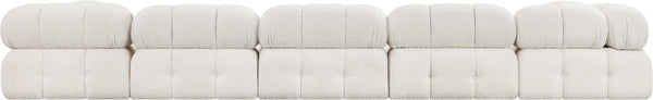 Ames Cream Boucle Fabric Modular Sectional 611Cream-Sec7B Meridian Furniture