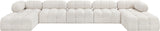 Ames Cream Boucle Fabric Modular Sectional 611Cream-Sec7B Meridian Furniture