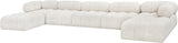 Ames Cream Boucle Fabric Modular Sectional 611Cream-Sec7B Meridian Furniture