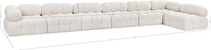 Ames Cream Boucle Fabric Modular Sectional 611Cream-Sec7C Meridian Furniture