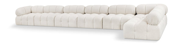 Ames Cream Boucle Fabric Modular Sectional 611Cream-Sec7C Meridian Furniture