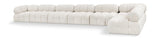 Ames Cream Boucle Fabric Modular Sectional 611Cream-Sec7C Meridian Furniture