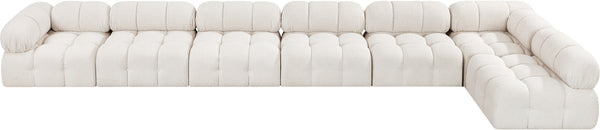 Ames Cream Boucle Fabric Modular Sectional 611Cream-Sec7C Meridian Furniture