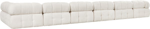Ames Cream Boucle Fabric Modular Sectional 611Cream-Sec7C Meridian Furniture