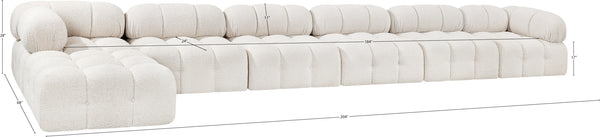 Ames Cream Boucle Fabric Modular Sectional 611Cream-Sec7D Meridian Furniture