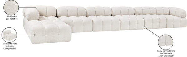Ames Cream Boucle Fabric Modular Sectional 611Cream-Sec7D Meridian Furniture