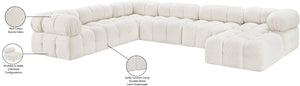 Ames Cream Boucle Fabric Modular Sectional 611Cream-Sec7E Meridian Furniture