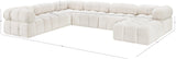 Ames Cream Boucle Fabric Modular Sectional 611Cream-Sec7E Meridian Furniture