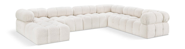 Ames Cream Boucle Fabric Modular Sectional 611Cream-Sec7E Meridian Furniture