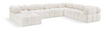 Ames Cream Boucle Fabric Modular Sectional 611Cream-Sec7E Meridian Furniture