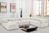 Ames Cream Boucle Fabric Modular Sectional 611Cream-Sec7E Meridian Furniture