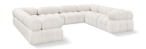 Ames Cream Boucle Fabric Modular Sectional 611Cream-Sec8A Meridian Furniture