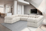 Ames Cream Boucle Fabric Modular Sectional 611Cream-Sec8A Meridian Furniture