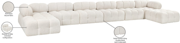 Ames Cream Boucle Fabric Modular Sectional 611Cream-Sec8B Meridian Furniture