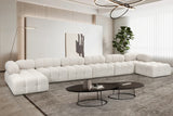 Ames Cream Boucle Fabric Modular Sectional 611Cream-Sec8B Meridian Furniture