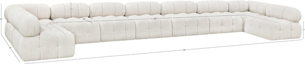 Ames Cream Boucle Fabric Modular Sectional 611Cream-Sec9A Meridian Furniture