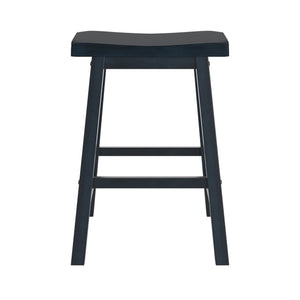 Cosimo Solid Rubberwood Saddleback Counter Stools Set of Two for Kitchen Islands