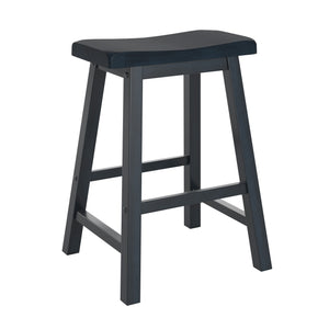 Cosimo Solid Rubberwood Saddleback Counter Stools Set of Two for Kitchen Islands