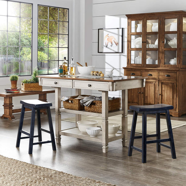 Cosimo Solid Rubberwood Saddleback Counter Stools Set of Two for Kitchen Islands