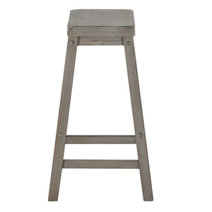 Cosimo Solid Rubberwood Saddleback Counter Stools Set of Two for Kitchen Islands