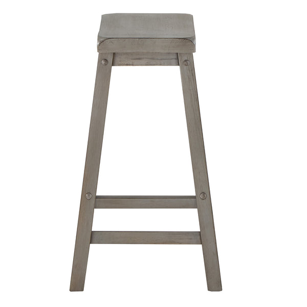 Cosimo Solid Rubberwood Saddleback Counter Stools Set of Two for Kitchen Islands