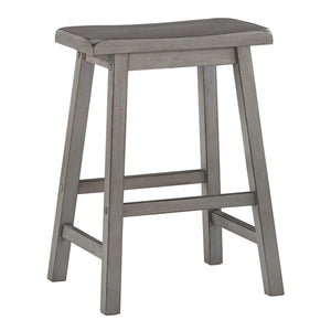 Cosimo Solid Rubberwood Saddleback Counter Stools Set of Two for Kitchen Islands