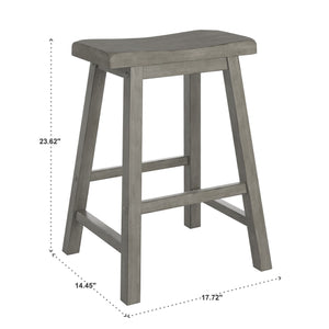 Cosimo Solid Rubberwood Saddleback Counter Stools Set of Two for Kitchen Islands