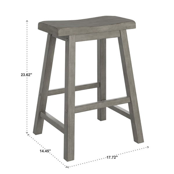 Cosimo Solid Rubberwood Saddleback Counter Stools Set of Two for Kitchen Islands