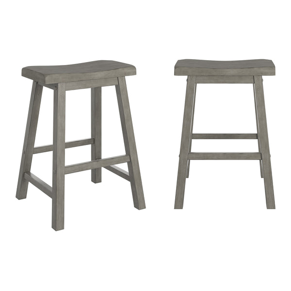 Cosimo Solid Rubberwood Saddleback Counter Stools Set of Two for Kitchen Islands