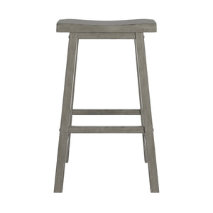 Cosimo Solid Rubberwood Bar Stools Set of 2 with Saddleback Seat Distressed Finish