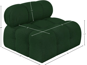 Ames Green Boucle Fabric Armless 611Green-Armless Meridian Furniture