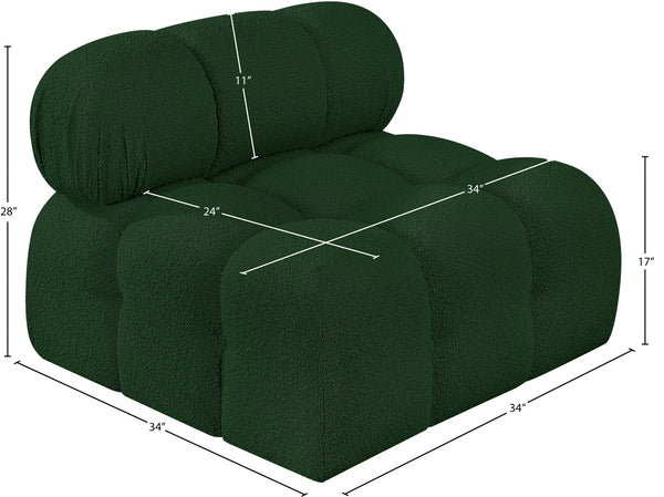Ames Green Boucle Fabric Armless 611Green-Armless Meridian Furniture