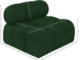 Ames Green Boucle Fabric Armless 611Green-Armless Meridian Furniture