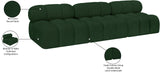 Ames Green Boucle Fabric Modular Sofa 611Green-S102B Meridian Furniture