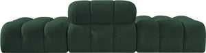 Meridian Furniture Ames Three Piece Modular Sectional Sofa in Rich Green Boucle for Modern Living Rooms 611Green-S102C