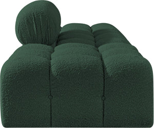 Meridian Furniture Ames Three Piece Modular Sectional Sofa in Rich Green Boucle for Modern Living Rooms 611Green-S102C