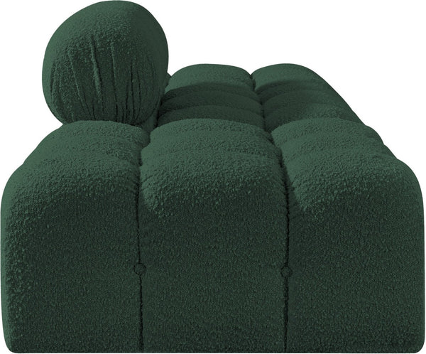 Meridian Furniture Ames Three Piece Modular Sectional Sofa in Rich Green Boucle for Modern Living Rooms 611Green-S102C