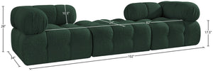 Meridian Furniture Ames Modular Sectional Sofa in Rich Green Boucle Low Profile Contemporary Design 611Green-S102D