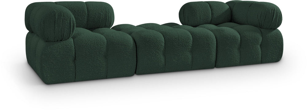 Meridian Furniture Ames Modular Sectional Sofa in Rich Green Boucle Low Profile Contemporary Design 611Green-S102D