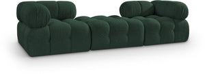 Meridian Furniture Ames Modular Sectional Sofa in Rich Green Boucle Low Profile Contemporary Design 611Green-S102D