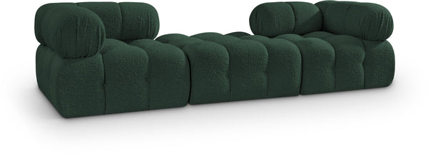 Meridian Furniture Ames Modular Sectional Sofa in Rich Green Boucle Low Profile Contemporary Design 611Green-S102D