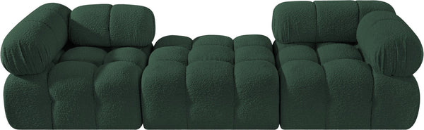Meridian Furniture Ames Modular Sectional Sofa in Rich Green Boucle Low Profile Contemporary Design 611Green-S102D