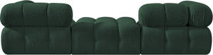 Meridian Furniture Ames Modular Sectional Sofa in Rich Green Boucle Low Profile Contemporary Design 611Green-S102D