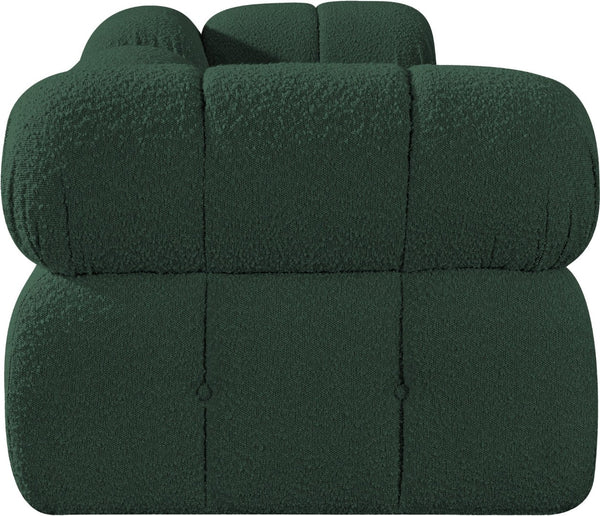 Meridian Furniture Ames Modular Sectional Sofa in Rich Green Boucle Low Profile Contemporary Design 611Green-S102D