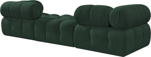 Meridian Furniture Ames Modular Sectional Sofa in Rich Green Boucle Low Profile Contemporary Design 611Green-S102D